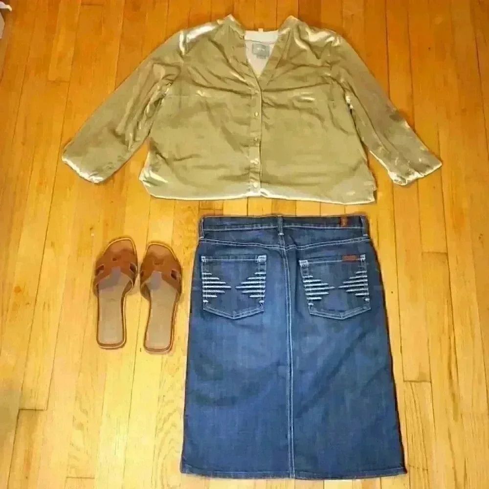 7 for all Mankind Denim Skirt Size 27 - Picture 4 of 6
